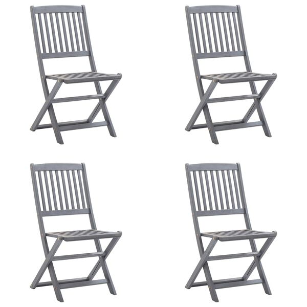 vidaXL Chaises pliables d'ext&eacute;rieur lot de 4 et coussins Bois d'acacia