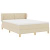 vidaXL Lit &agrave; ressorts avec matelas Cr&egrave;me 160 x 200 cm tissu