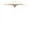 vidaXL Parasol de jardin Blanc cr&egrave;me &Oslash; 270 x 260 cm Bambou