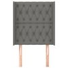 vidaXL T&ecirc;te de lit avec oreilles Gris fonc&eacute; 83x16x118/128 cm Tissu