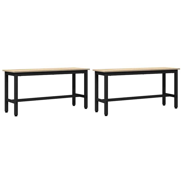 vidaXL Banc de salle &agrave; manger 2 pcs Ch&ecirc;ne Sonoma 100 x 32,5 x 48,5 cm
