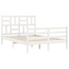 vidaXL Cadre de lit sans matelas blanc 140x190 cm bois massif