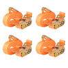 vidaXL Sangle d&rsquo;arrimage &agrave; cliquet 4 pcs 0,4 tonne 6 m x 25 mm Orange