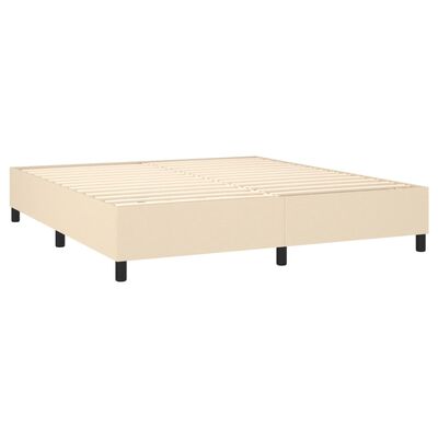 vidaXL Sommier à lattes de lit avec matelas Crème 180x200 cm Tissu