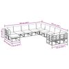 vidaXL Ensemble de canap&eacute; de jardin 11 pcs Noir Aluminium