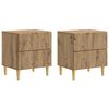 vidaXL Table de chevet 2 pi&egrave;ces Ch&ecirc;ne artisanal 43 x 34,5 x 48 cm