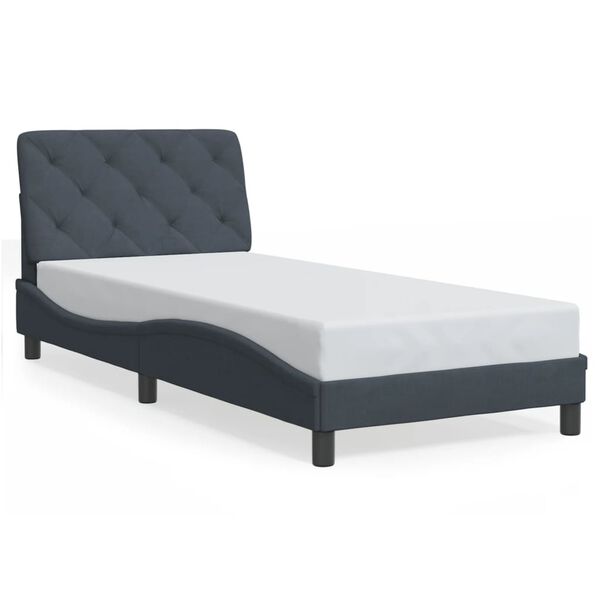vidaXL Cadre de lit sans matelas gris fonc&eacute; 90x200 cm velours