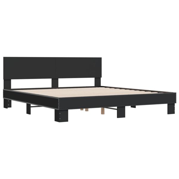 vidaXL Cadre de lit sans matelas noir 180x200 cm