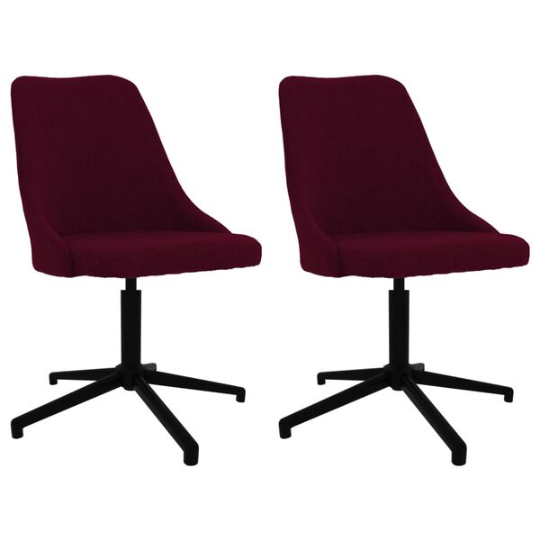 vidaXL Chaises &agrave; manger pivotantes lot de 2 violet tissu