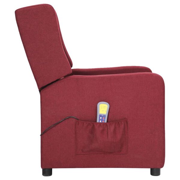 vidaXL Fauteuil de massage Rouge bordeaux Tissu