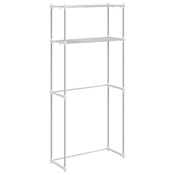 vidaXL &Eacute;tag&egrave;re pour machine &agrave; laver Blanc 70 x 27 x 136 cm Aluminium