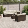 vidaXL Salon de jardin 8 pcs avec coussins marron r&eacute;sine tress&eacute;e