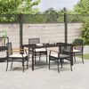 vidaXL Ensemble de salle &agrave; manger pour jardin 5 pcs Noir polyrotin