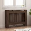 vidaXL Cache-Radiateur Ch&ecirc;ne brun 112 x 19 x 81,5 cm Bois d'ing&eacute;nierie