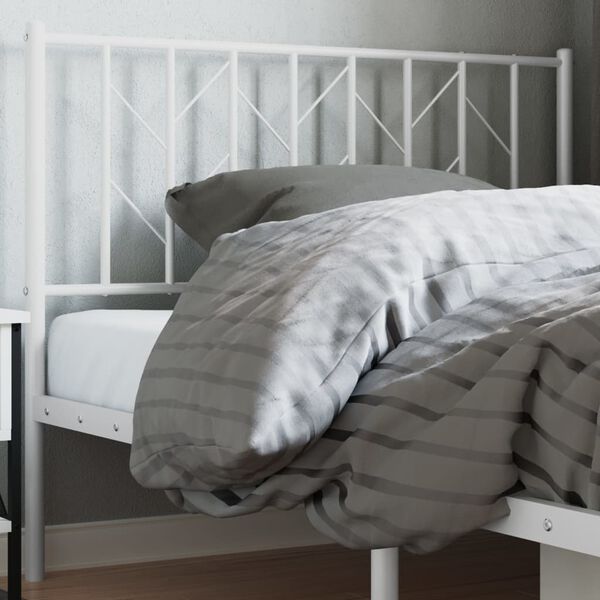 vidaXL T&ecirc;te de lit m&eacute;tal blanc 100 cm