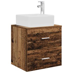 vidaXL Vanit&eacute; de lavabo mural Bois ancien 53 x 34,5 x 63 cm