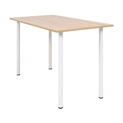 vidaXL Table de salle à manger 120x60x73 cm Chêne et blanc