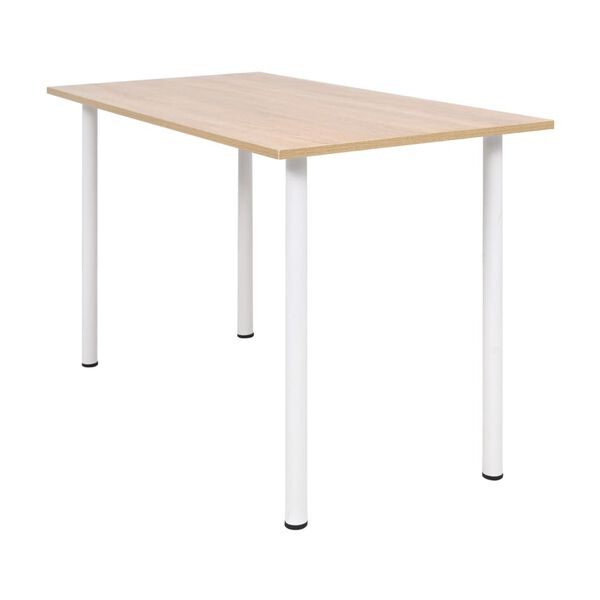 vidaXL Table à manger 120x60x73 cm Chêne et blanc