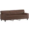 vidaXL Canap&eacute; 3 places oreillers et coussins Marron 180 cm Similicuir