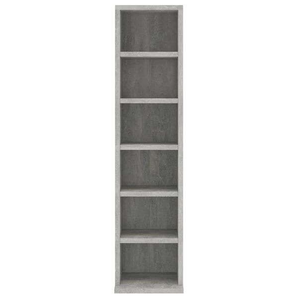 vidaXL Armoire à CD Gris béton 21x20x88 cm Bois d'ingénierie