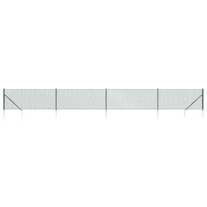 vidaXL Cl&ocirc;ture &agrave; mailles losang&eacute;es avec piquet d'ancrage vert 1x10 m