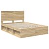 vidaXL Cadre de lit Ch&ecirc;ne Sonoma 135 x 190 cm Bois de pin massif