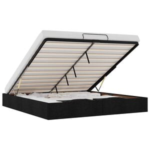 VidaXL Cadre de lit ottoman sans matelas noir 160x200 cm tissu