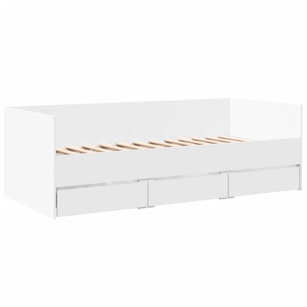vidaXL Lit de jour avec tiroirs sans matelas blanc 90x190 cm