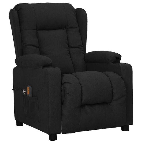 vidaXL Fauteuil de massage Noir Tissu