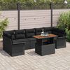 vidaXL Ensemble de canapé de jardin avec coussin 8 pcs Noir