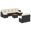 vidaXL Salon de jardin 10 pcs avec coussins noir r&eacute;sine tress&eacute;e