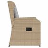 vidaXL Banc de jardin avec coussin 2 pcs Beige Poly rotin
