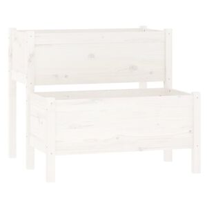 vidaXL Jardini&egrave;re blanc 84,5x84x75 cm bois massif de pin