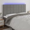 vidaXL T&ecirc;te de lit &agrave; LED Gris fonc&eacute; 180x5x118/128 cm Tissu
