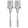 vidaXL Piquets au sol 2 pcs Argent&eacute; 12x12x56 cm Acier galvanis&eacute;