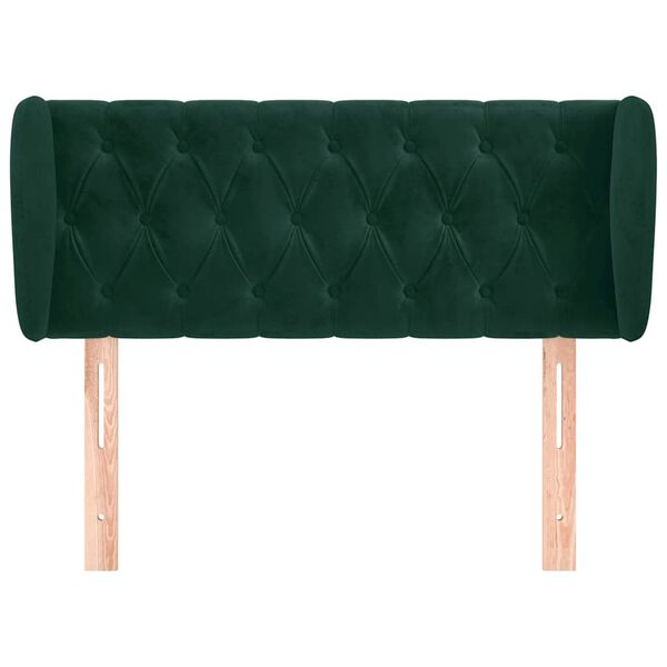 vidaXL T&ecirc;te de lit avec oreilles Vert fonc&eacute; 93x23x78/88 cm Velours