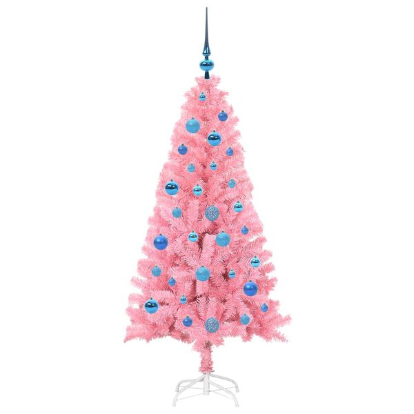 vidaXL Sapin de No&euml;l avec 150 LED avec support Rose 150 cm PVC