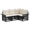 vidaXL Ensemble de canap&eacute; de jardin 4 pc Noir polyrotin