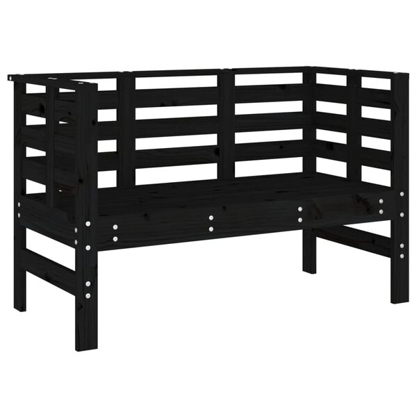 vidaXL Banc de jardin noir 111,5x53x71 cm bois massif de pin