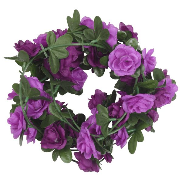 vidaXL Guirlandes de fleurs de No&euml;l 6 pcs violet clair 240 cm