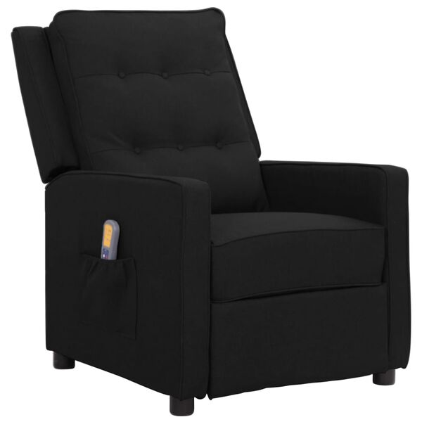 vidaXL Fauteuil de massage Noir Tissu