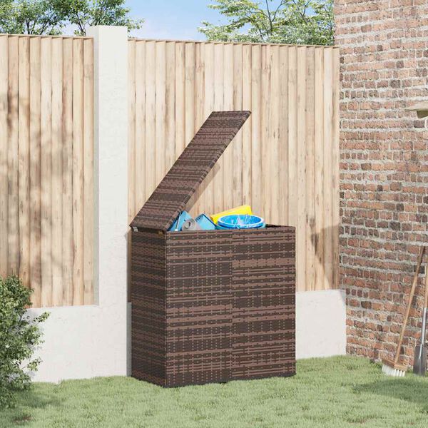 vidaXL Boîte à coussins de jardin Résine tressée 100x49x103,5cm Marron