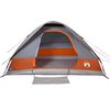 vidaXL Tente de camping &agrave; d&ocirc;me 4 personnes gris et orange imperm&eacute;able