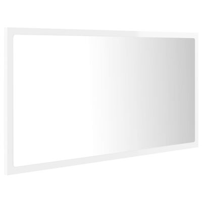 vidaXL Miroir à LED de bain Blanc brillant 80x8,5x37 cm Acrylique