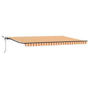vidaXL Auvent r&eacute;tractable Jaune et Orange 500 &times; 350 cm Polyester