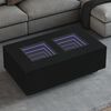vidaXL Table basse avec LED infini noir 116x69x40 cm