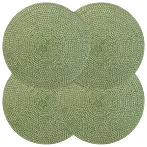 vidaXL Placemets en jute 4 pc Vert olive 100 % jute Tossa