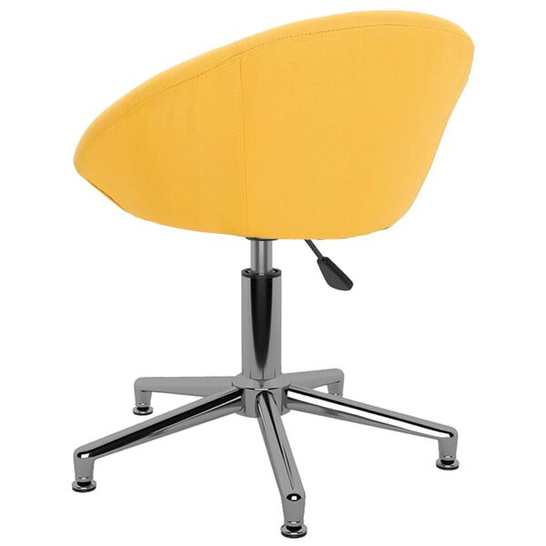 vidaXL Chaise pivotante &agrave; manger Jaune Tissu