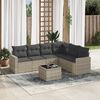 vidaXL Salon de jardin avec coussins 7 pcs gris clair r&eacute;sine tress&eacute;e