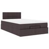 vidaXL Lit ottoman avec matelas marron fonc&eacute; 120x200 cm tissu